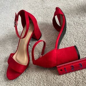 Red Ankle-Strap heels - Women size 8